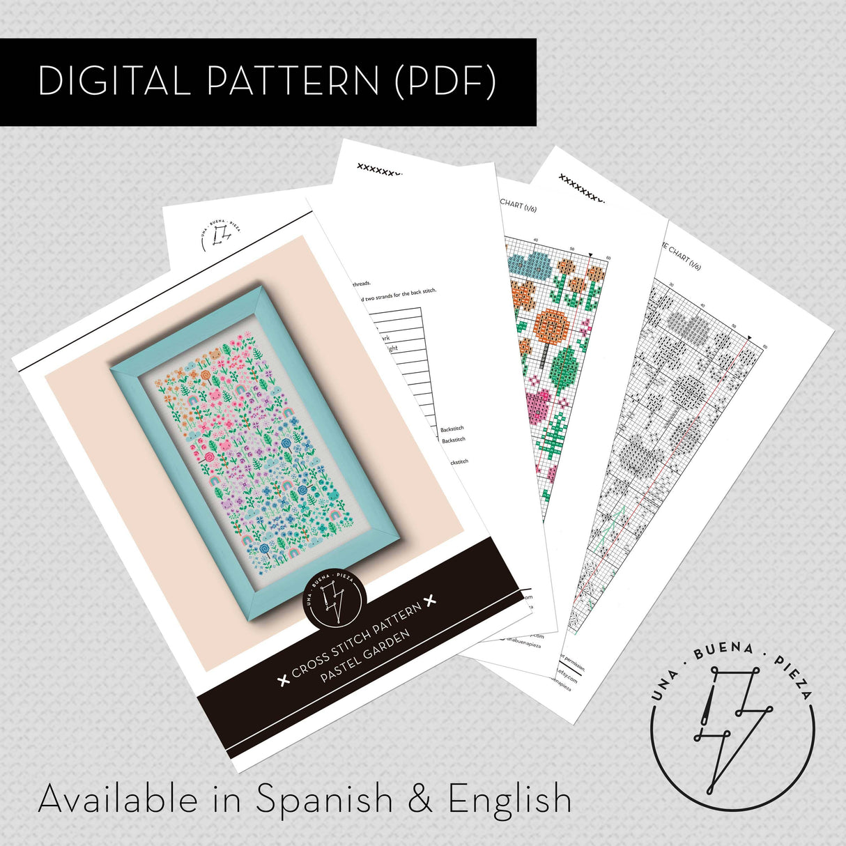 Pastel Garden Cross Stitch Pattern