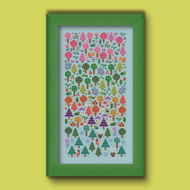 Seasons Garden Cross Stitch Pattern