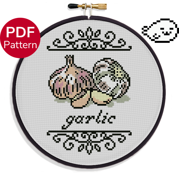Garlic Embroidery Pattern Garlic Cross Stitch Pattern – Craft Hatchery