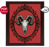 Goat Skull Cross Stitch Pattern