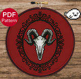 Goat Skull Cross Stitch Pattern