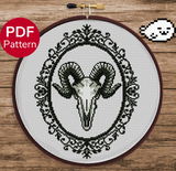 Goat Skull Cross Stitch Pattern