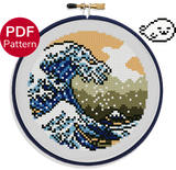 Mini Great Wave Cross Stitch Pattern