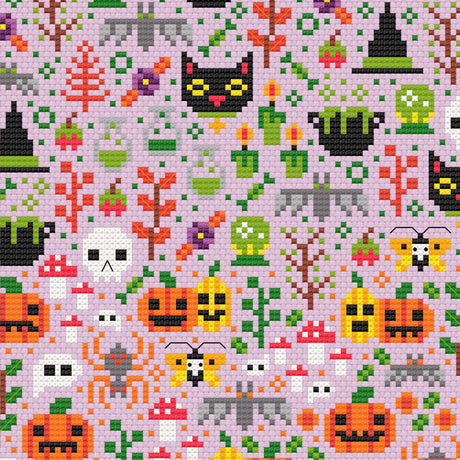 Halloween Garden Cross Stitch Pattern