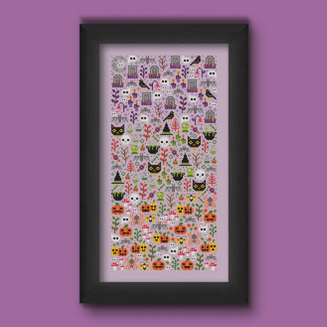 Halloween Garden Cross Stitch Pattern
