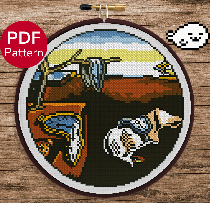 Persistence of Memory Cross Stitch Pattern