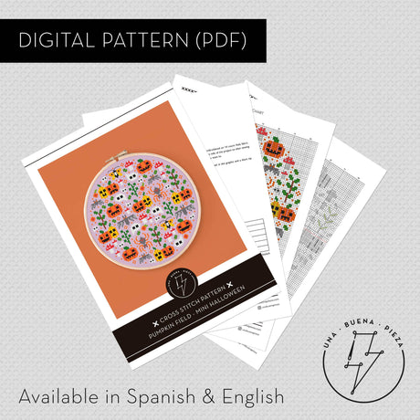 Mini Halloween Garden – Pumpkin Field Cross Stitch Pattern
