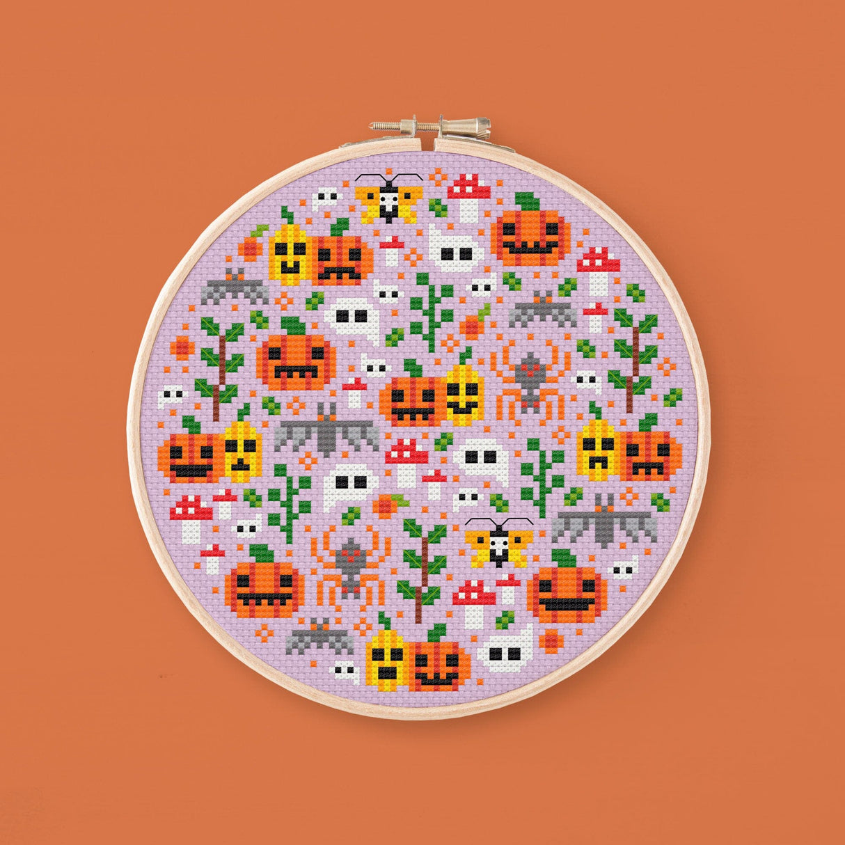 Mini Halloween Garden – Pumpkin Field Cross Stitch Pattern
