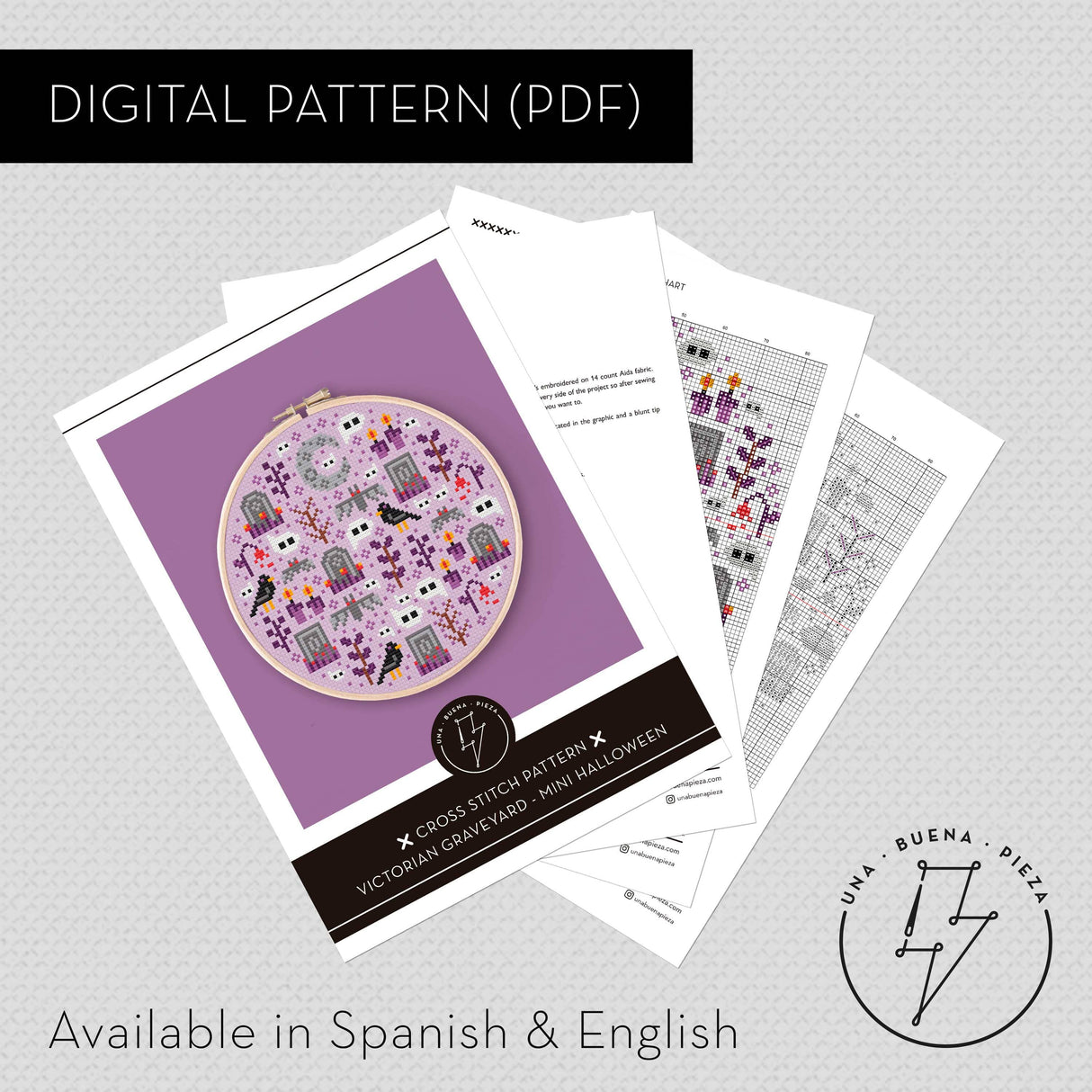 Mini Halloween Garden – Victorian Graveyard Cross Stitch Pattern