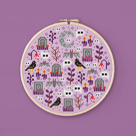 Mini Halloween Garden – Victorian Graveyard Cross Stitch Pattern