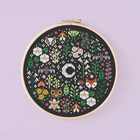 Night Garden Cross Stitch Pattern