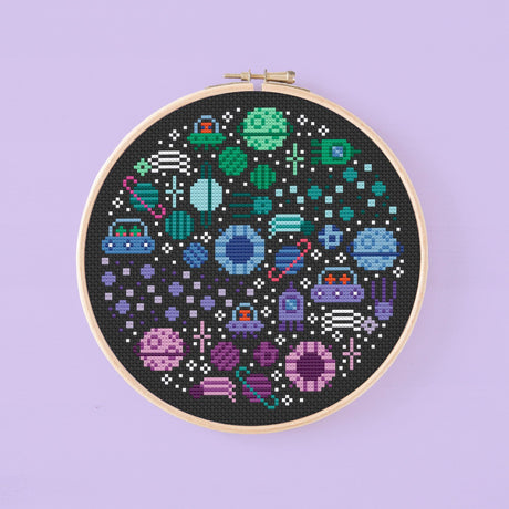 Mini Space Sky Cross Stitch Pattern