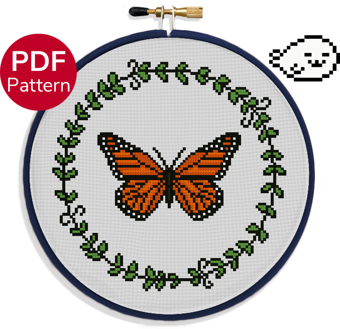 Monarch Butterfly Cross Stitch Pattern