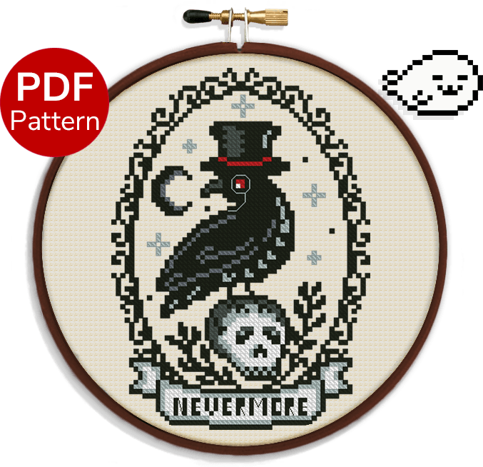 The Raven - Nevermore Cross Stitch Pattern