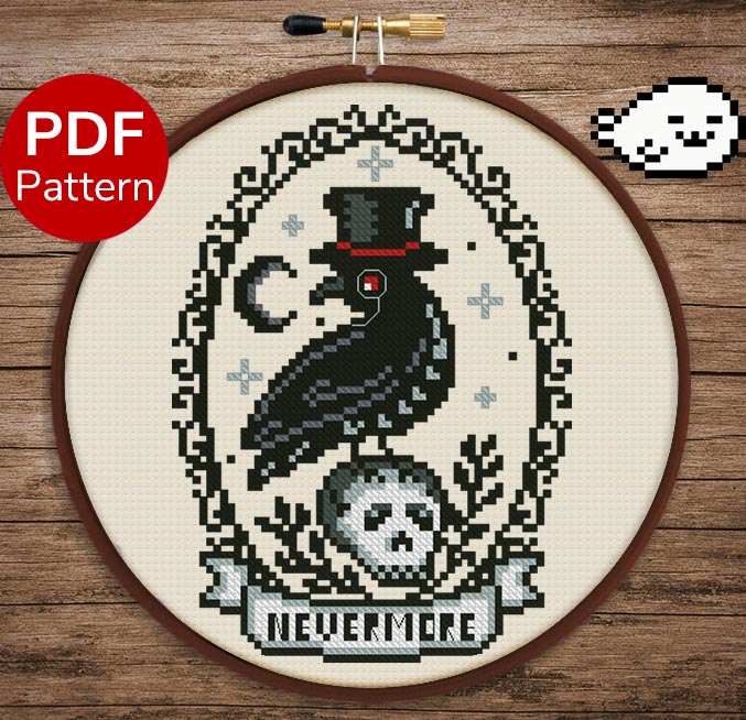 The Raven - Nevermore Cross Stitch Pattern