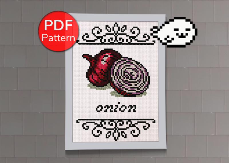 Red Onion Cross Stitch Pattern