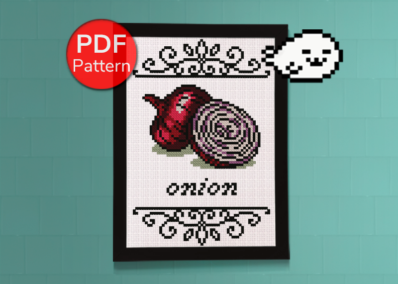 Red Onion Cross Stitch Pattern