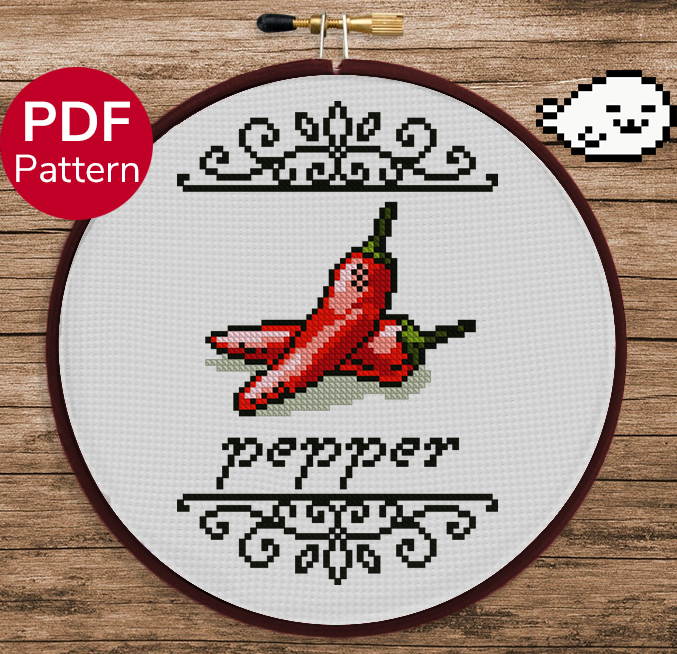 Chili Pepper Cross Stitch Pattern