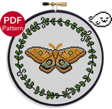 Polyphemus Moth Cross Stitch Pattern