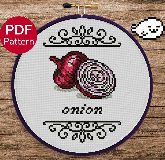 Red Onion Cross Stitch Pattern