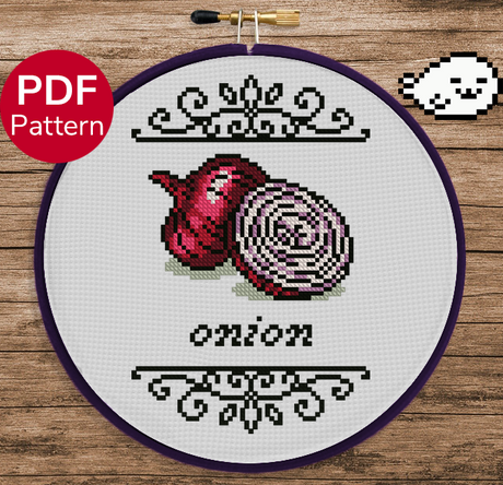 Red Onion Cross Stitch Pattern