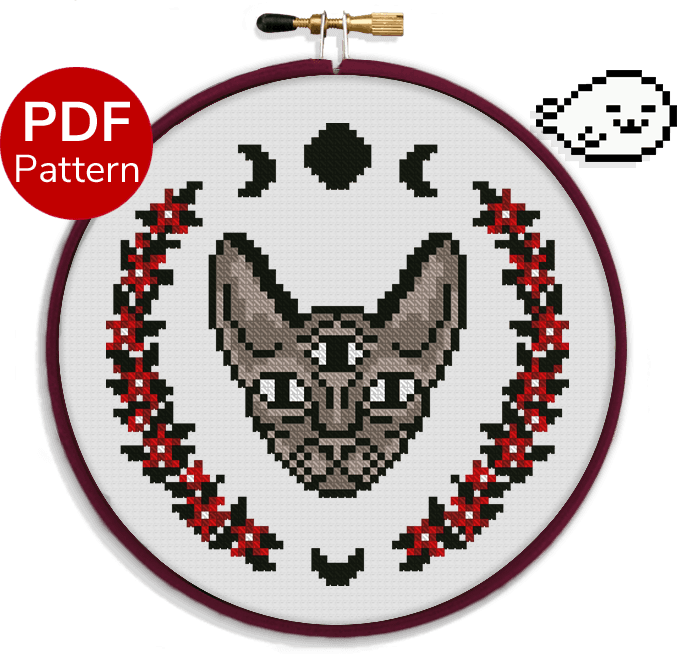 Sphynx Cat Cross Stitch Pattern