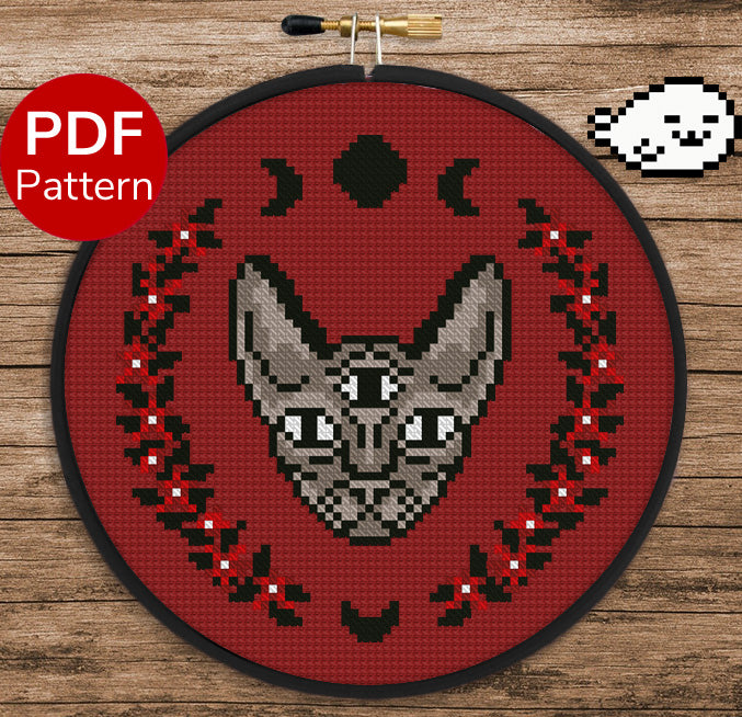 Sphynx Cat Cross Stitch Pattern