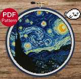 Starry Night Cross Stitch Pattern