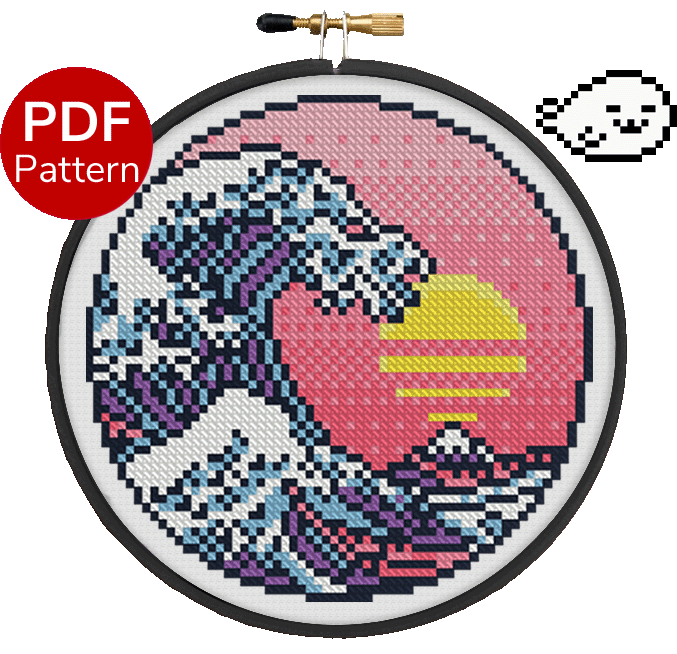 The Great Vaporwave Cross Stitch Pattern