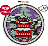 Winter Pagoda Cross Stitch Pattern