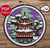 Winter Pagoda Cross Stitch Pattern