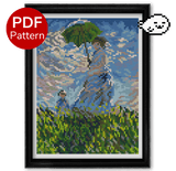 Woman with a Parasol Cross Stitch Pattern